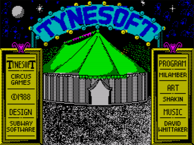 Circus Games title screen for ZX Spectrum